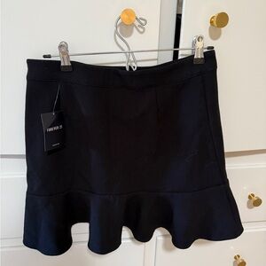 Forever 21 Black Ruffle Hem Skirt